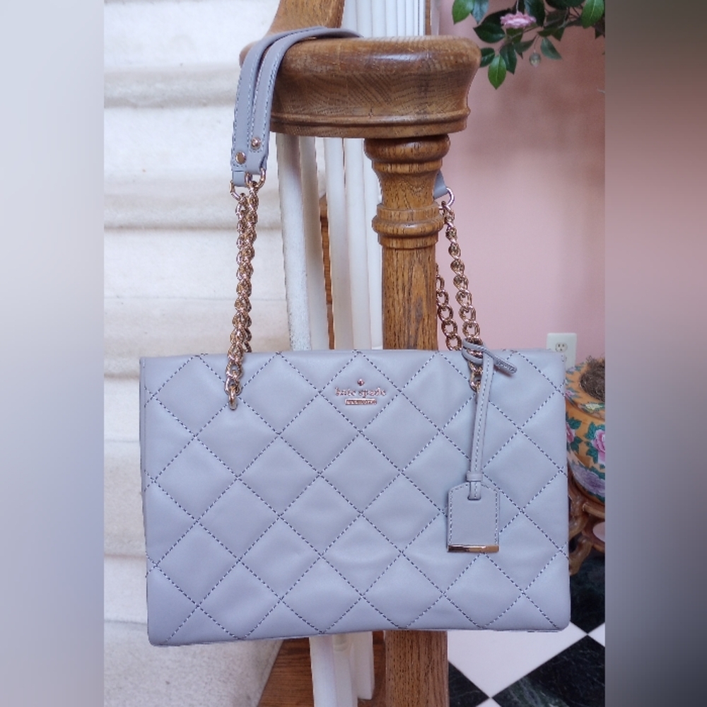 Kate Spade Gray Quilted Shoulder Bag